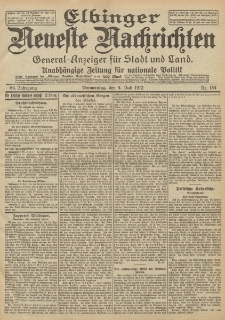 Elbinger Neueste Nachrichten, Nr. 154 Donnerstag 4 Juli 1912 64. Jahrgang
