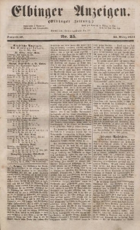 Elbinger Anzeigen, Nr. 25. Sonnabend, 25. März 1854