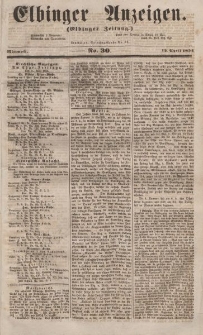 Elbinger Anzeigen, Nr. 30. Mittwoch, 12. April 1854