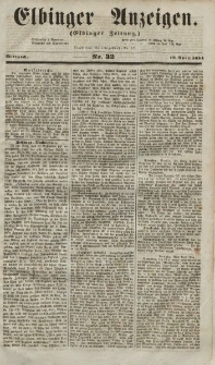 Elbinger Anzeigen, Nr. 32. Mittwoch, 19. April 1854