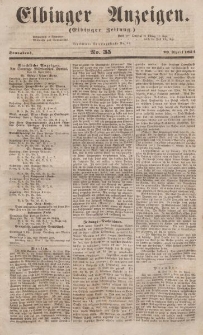 Elbinger Anzeigen, Nr. 35. Sonnabend, 29. April 1854