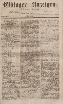 Elbinger Anzeigen, Nr. 39. Sonnabend, 13. Mai 1854