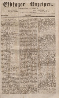 Elbinger Anzeigen, Nr. 39. Sonnabend, 13. Mai 1854