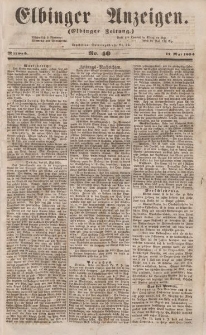 Elbinger Anzeigen, Nr. 40. Mittwoch, 17. Mai 1854