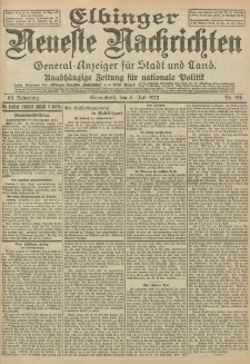 Elbinger Neueste Nachrichten, Nr. 156 Sonnabend 6 Juli 1912 64. Jahrgang