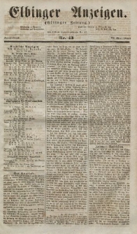 Elbinger Anzeigen, Nr. 43. Sonnabend, 27. Mai 1854
