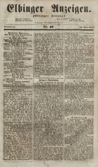 Elbinger Anzeigen, Nr. 47. Sonnabend, 10. Juni 1854