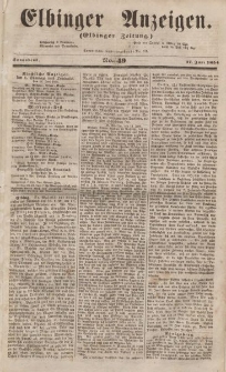 Elbinger Anzeigen, Nr. 49. Sonnabend, 17. Juni 1854