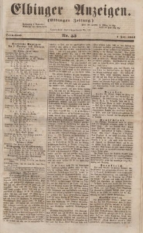 Elbinger Anzeigen, Nr. 53. Sonnabend, 1. Juli 1854