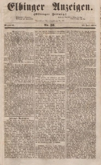Elbinger Anzeigen, Nr. 56. Mittwoch, 12. Juli 1854