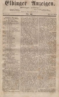 Elbinger Anzeigen, Nr. 61. Sonnabend, 29. Juli 1854