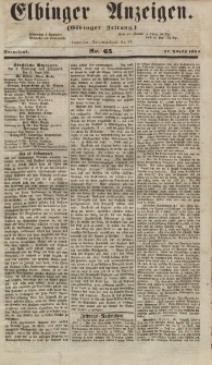 Elbinger Anzeigen, Nr. 65. Sonnabend, 12. August 1854