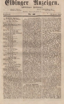 Elbinger Anzeigen, Nr. 69. Sonnabend, 26. August 1854