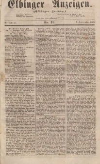 Elbinger Anzeigen, Nr. 71. Sonnabend, 2. September 1854