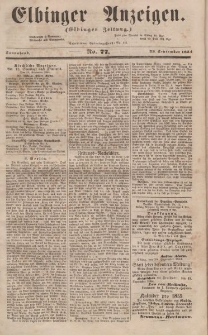 Elbinger Anzeigen, Nr. 77. Sonnabend, 23. September 1854