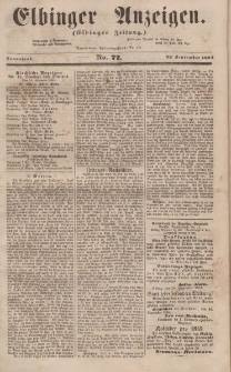 Elbinger Anzeigen, Nr. 77. Sonnabend, 23. September 1854