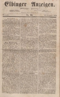 Elbinger Anzeigen, Nr. 78. Mittwoch, 27. September 1854
