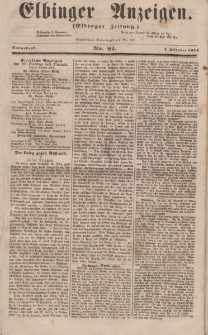 Elbinger Anzeigen, Nr. 81. Sonnabend, 7. Oktober 1854