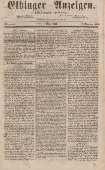 Elbinger Anzeigen, Nr. 83. Mittwoch, 11. Oktober 1854