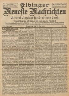 Elbinger Neueste Nachrichten, Nr. 160 Donnerstag 11 Juli 1912 64. Jahrgang