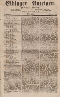Elbinger Anzeigen, Nr. 86. Sonnabend, 21. Oktober 1854
