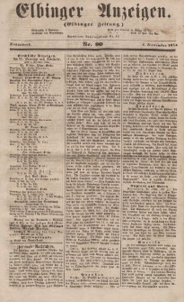 Elbinger Anzeigen, Nr. 90. Sonnabend, 4. November 1854