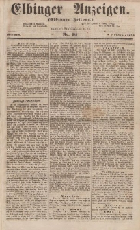 Elbinger Anzeigen, Nr. 91. Mittwoch, 8. November 1854