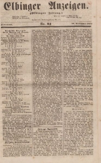 Elbinger Anzeigen, Nr. 94. Sonnabend, 18. November 1854