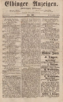 Elbinger Anzeigen, Nr. 98. Sonnabend, 2. Dezember 1854