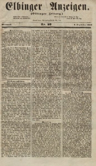 Elbinger Anzeigen, Nr. 99. Mittwoch, 6. Dezember 1854