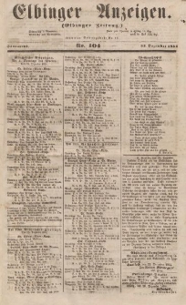 Elbinger Anzeigen, Nr. 104. Sonnabend, 23. Dezember 1854