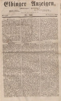 Elbinger Anzeigen, Nr. 105. Mittwoch, 27. Dezember 1854