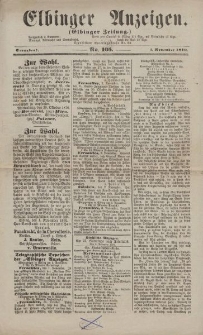 Elbinger Anzeigen, Nr. 105. Sonnabend, 5. November 1870