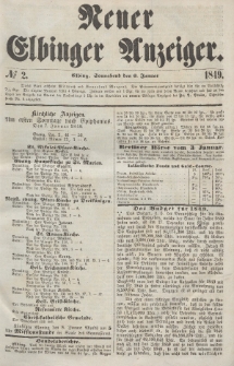Neuer Elbinger Anzeiger, Nr. 2. Sonnabend, 6. Januar 1849