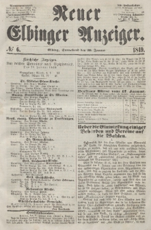 Neuer Elbinger Anzeiger, Nr. 6. Sonnabend, 20. Januar 1849