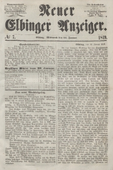 Neuer Elbinger Anzeiger, Nr. 7. Mittwoch, 24. Januar 1849