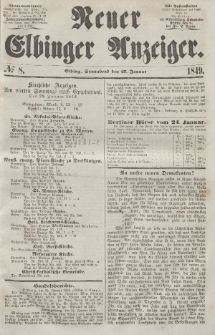 Neuer Elbinger Anzeiger, Nr. 8. Sonnabend, 27. Januar 1849