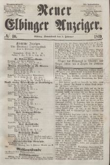Neuer Elbinger Anzeiger, Nr. 10. Sonnabend, 3. Februar 1849