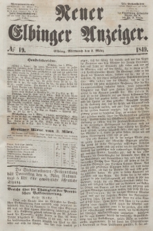 Neuer Elbinger Anzeiger, Nr. 19. Mittwoch, 7. März 1849
