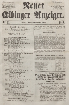 Neuer Elbinger Anzeiger, Nr. 22. Sonnabend, 17. März 1849