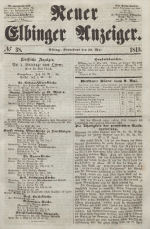 Neuer Elbinger Anzeiger, Nr. 38. Sonnabend, 12. Mai 1849