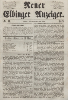 Neuer Elbinger Anzeiger, Nr. 41. Mittwoch, 23. Mai 1849