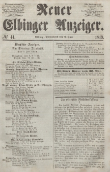 Neuer Elbinger Anzeiger, Nr. 44. Sonnabend, 2. Juni 1849