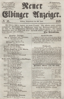 Neuer Elbinger Anzeiger, Nr. 50. Sonnabend, 23. Juni 1849