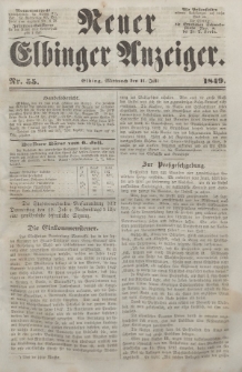 Neuer Elbinger Anzeiger, Nr. 55. Mittwoch, 11. Juli 1849