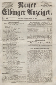 Neuer Elbinger Anzeiger, Nr. 56. Sonnabend, 14. Juli 1849