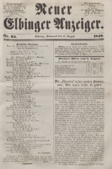 Neuer Elbinger Anzeiger, Nr. 64. Sonnabend, 11. August 1849