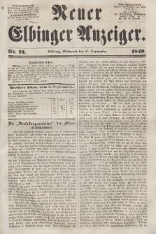 Neuer Elbinger Anzeiger, Nr. 73. Mittwoch, 12. September 1849