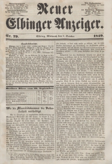 Neuer Elbinger Anzeiger, Nr. 79. Mittwoch, 3. Oktober 1849