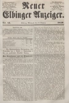 Neuer Elbinger Anzeiger, Nr. 87. Mittwoch, 31. Oktober 1849